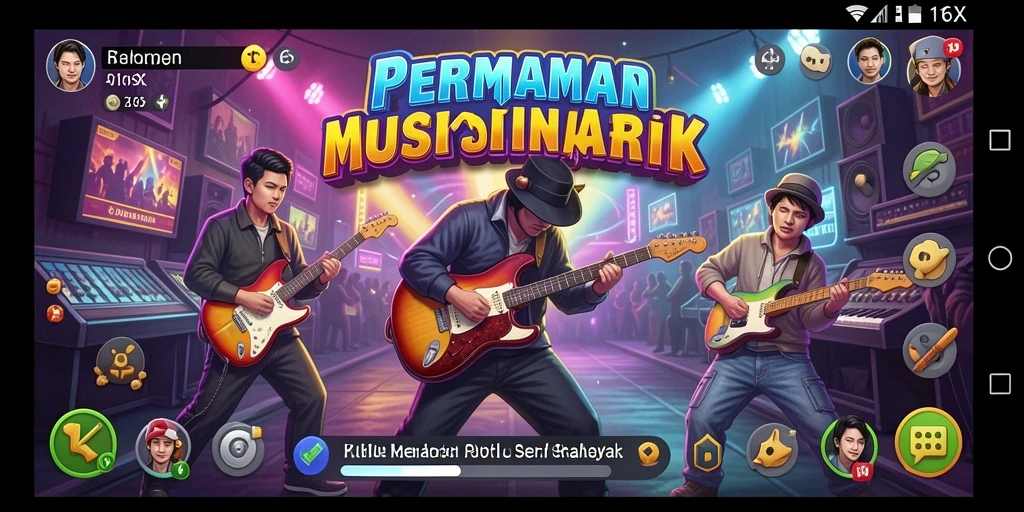 Screenshot 116X menampilkan gameplay seru dalam permainan musik.