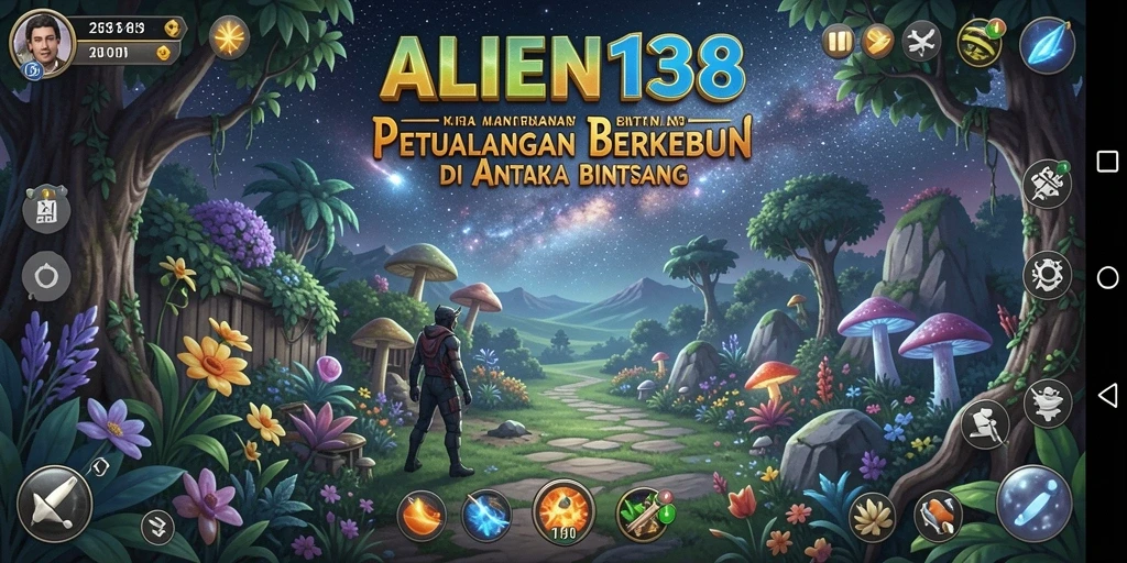 Gameplay menarik ALIEN138 dengan kebun luar angkasa yang indah.