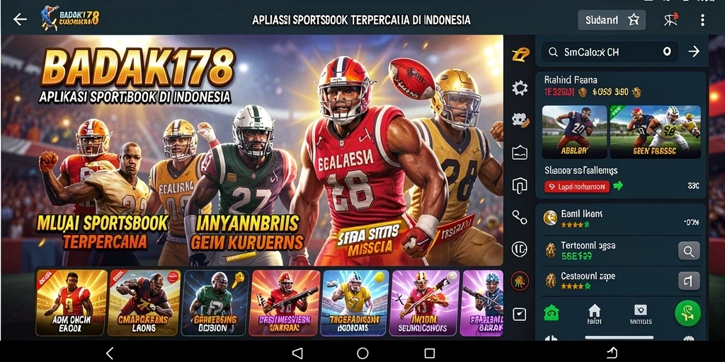 Screenshot BADAK178 menampilkan antarmuka sportsbook yang menarik.