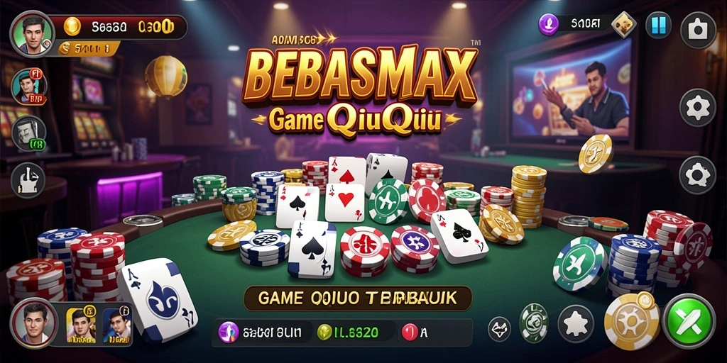 Tampilan gameplay menarik di BEBASMAX dengan kartu QiuQiu.