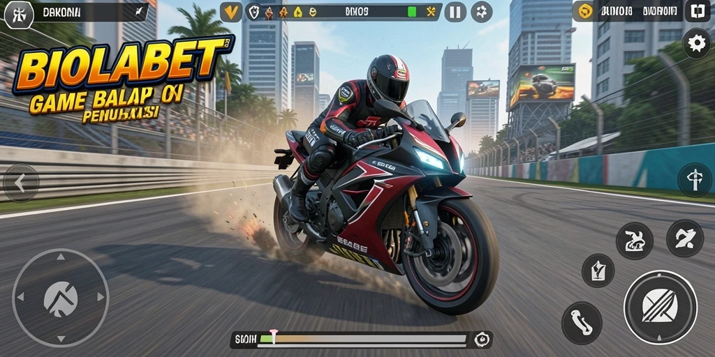 Tampilan gameplay seru dan akselerasi motor di BIOLABET.