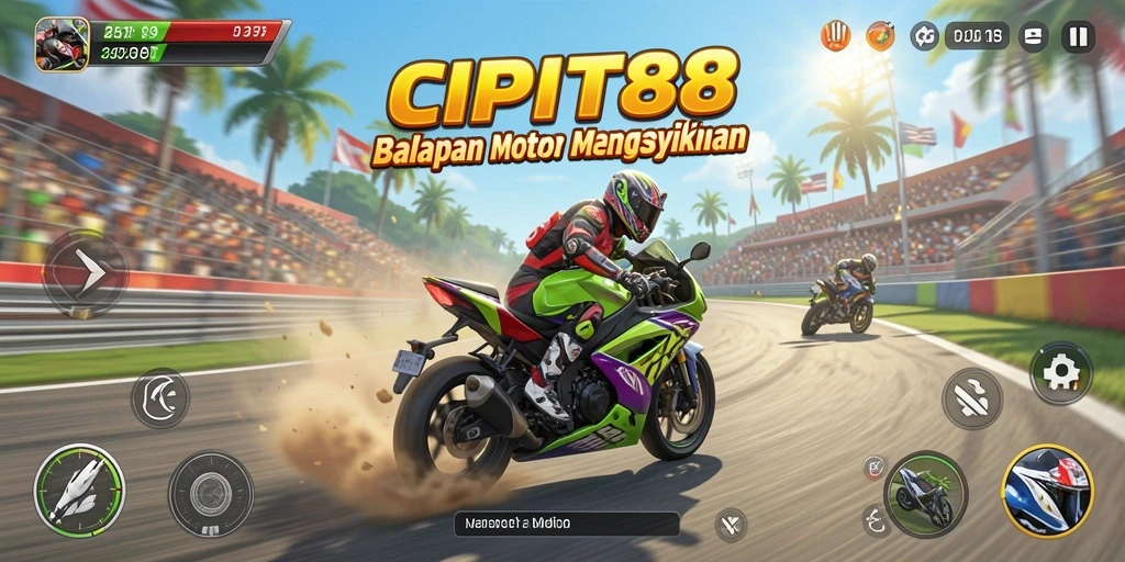 Gameplay balapan motor yang mendebarkan di CIPIT88.