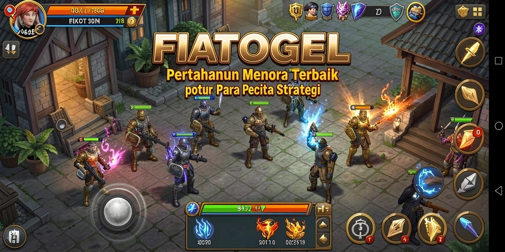 Tangkapan layar dari gameplay FIATOGEL yang menampilkan pertahanan menara yang strategis.