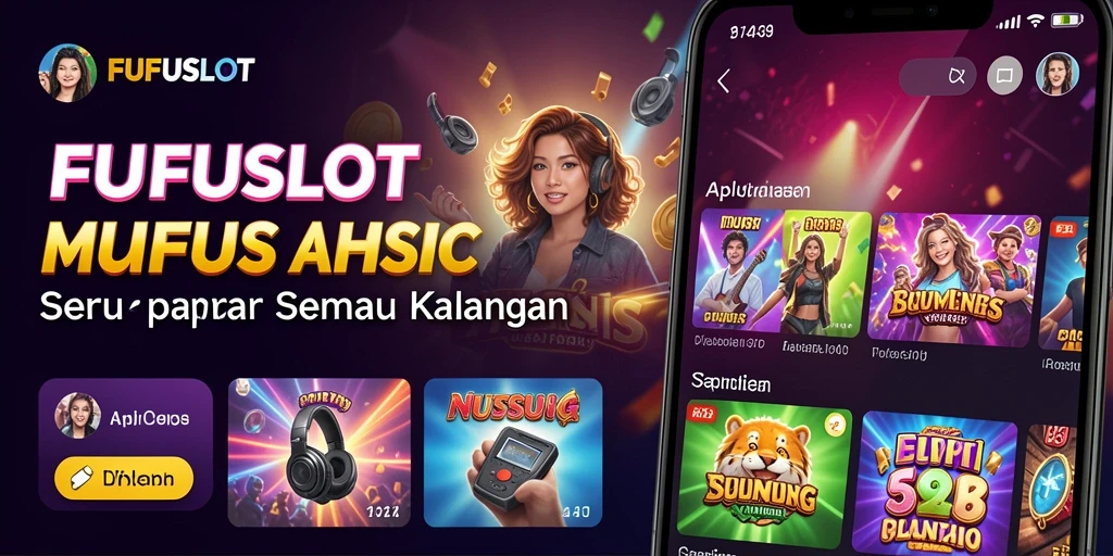 Tampilan utama FUFUSLOT menampilkan gameplay interaktif musik yang seru.