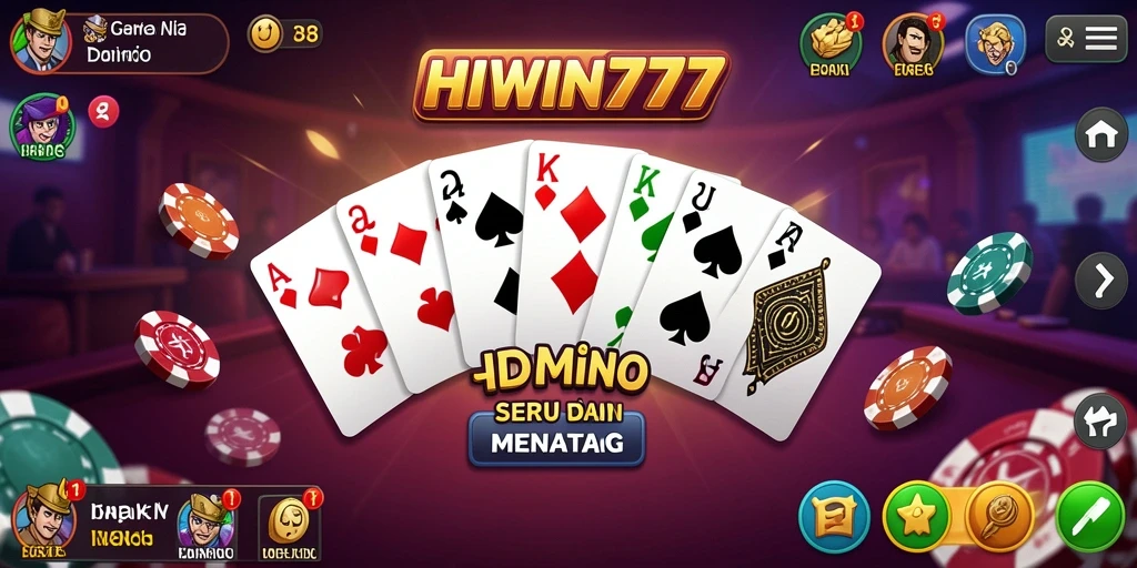 Screenshot gameplay HIWIN777 menampilkan suasana permainan Domino yang seru.