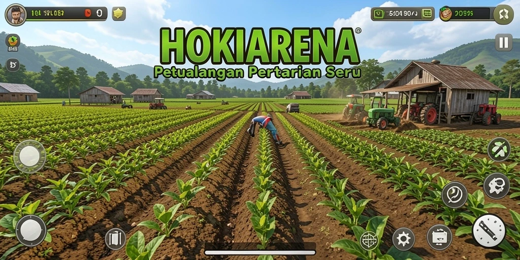 Tampilan seru gameplay HOKIARENA saat bertani.
