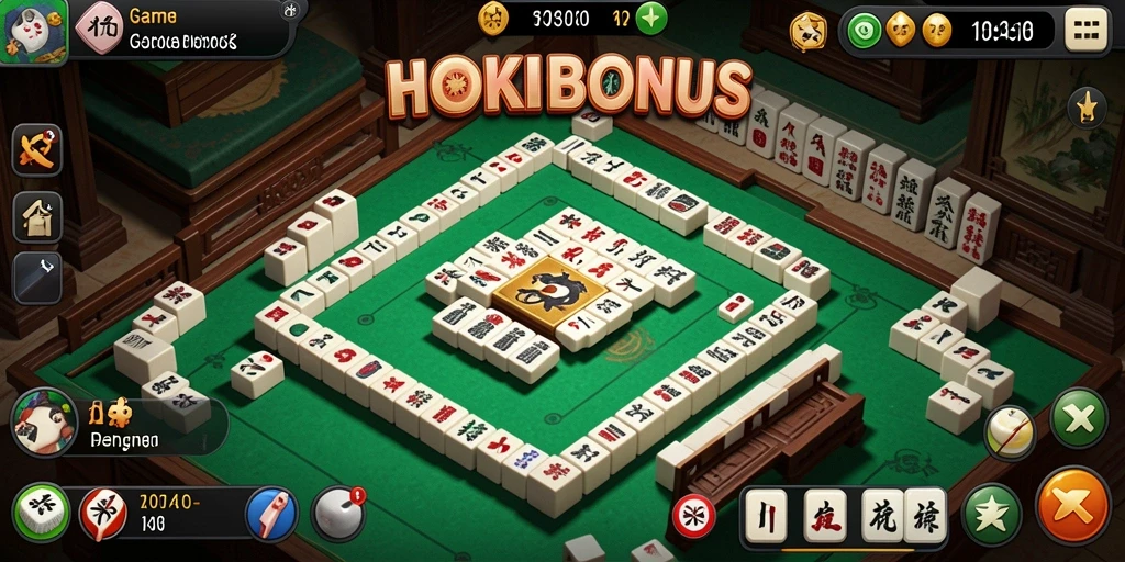Screenshot HOKIBONUS menampilkan gameplay Mahjong yang seru dan menantang.