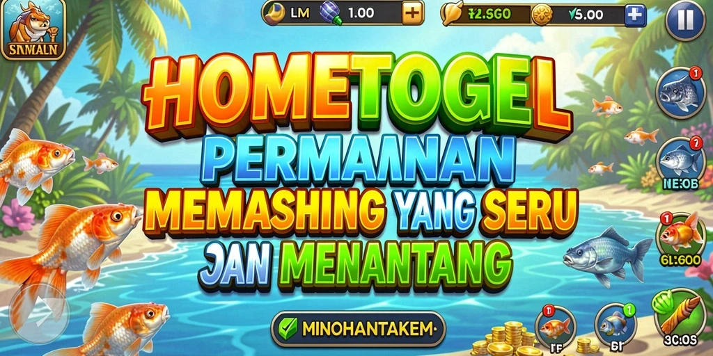 Screenshot gameplay <strong>HOMETOGEL</strong> yang menampilkan aksi memancing yang mendebarkan.