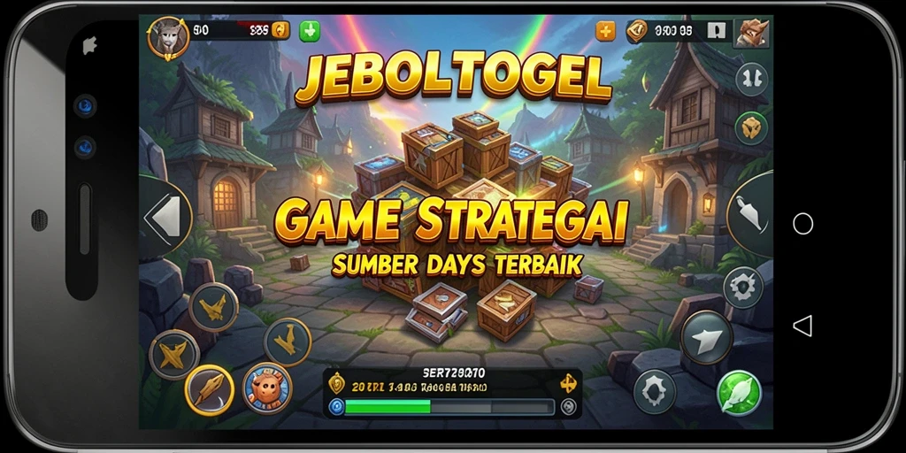 Screenshot gameplay JEBOLTOGEL yang menampilkan strategi dan pembangunan kerajaan.