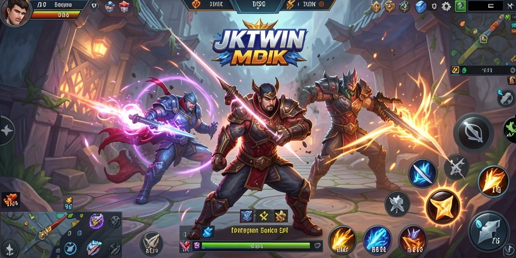 Screenshot JKTWIN menampilkan aksi seru dalam gameplay MOBA.