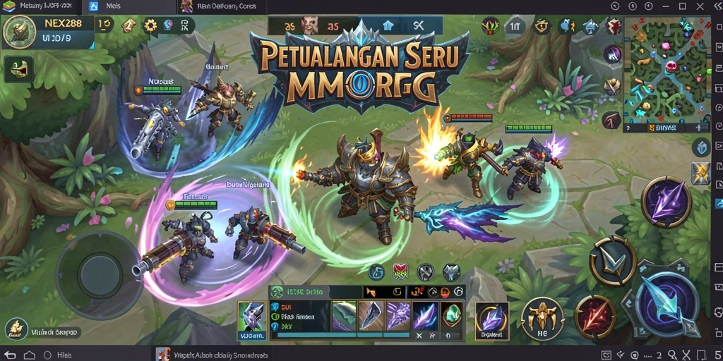 Screenshot gameplay NEX288 yang menunjukkan aksi pertarungan seru.
