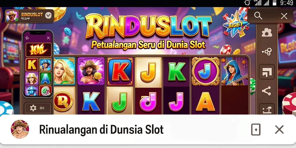 Tangkapan layar gameplay menampilkan aksi seru RINDUSLOT.