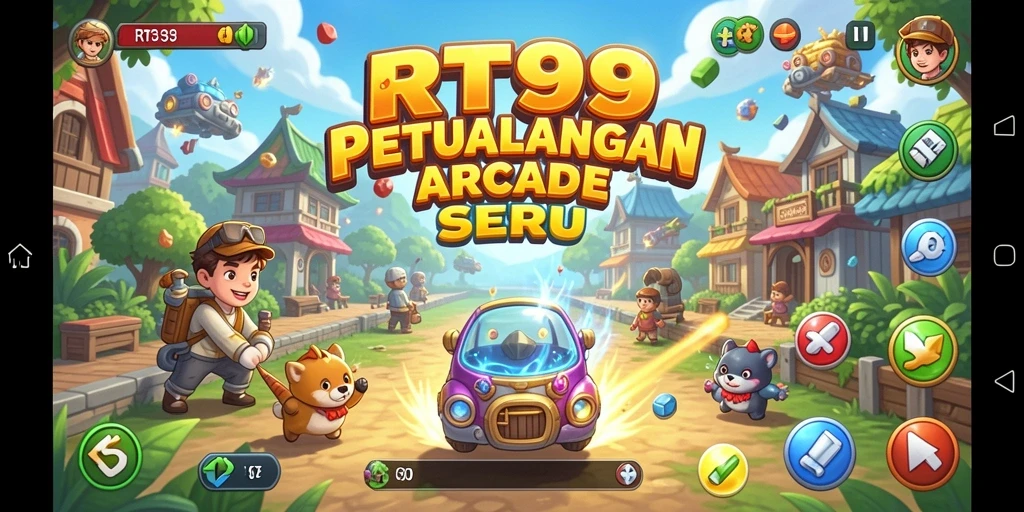 Screenshot RT99 menampilkan aksi cepat dalam permainan arcade yang mendebarkan.