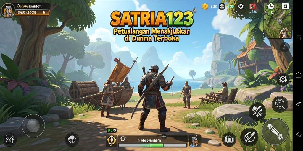 Screenshot gameplay <strong>SATRIA123</strong> yang menunjukkan petualangan di dunia terbuka.
