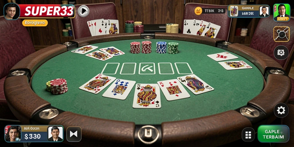Tampilan gameplay yang seru dalam permainan Gaple.