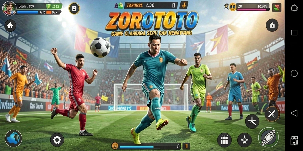 Screenshot ZOROTOTO menampilkan pertandingan seru antar pemain.